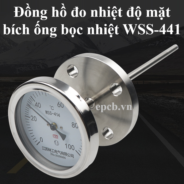Đồng hồ đo nhiệt độ mặt bích ống bọc nhiệt WSS-441