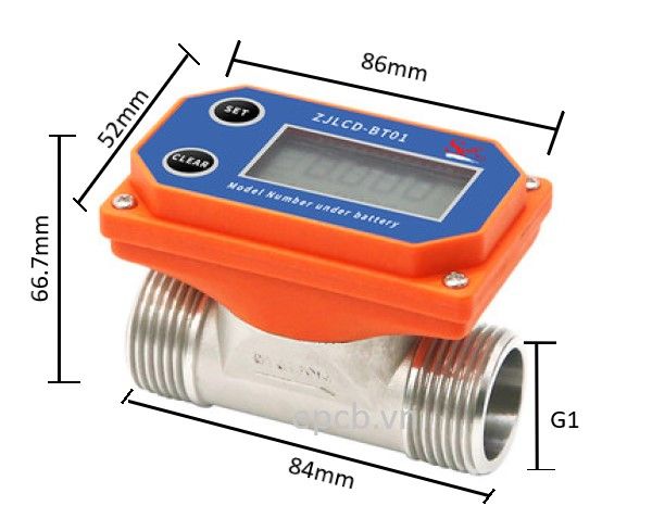Đồng hồ đo và hiển thị lưu lượng nước ZJSUS-25 (Thép không gỉ)