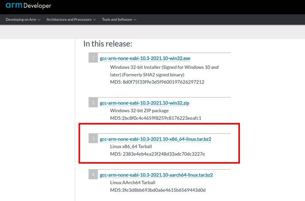 Download GNU Arm Embedded Toolchain