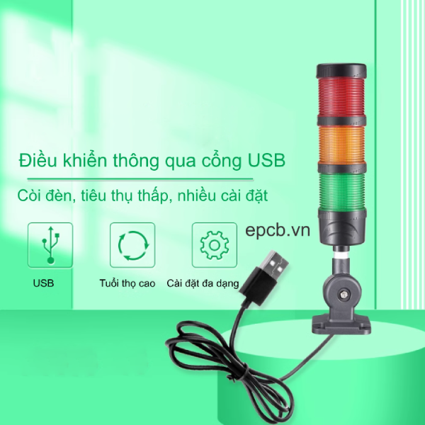 Đèn LED cảnh báo 3 màu kết nối USB LI-M4-F