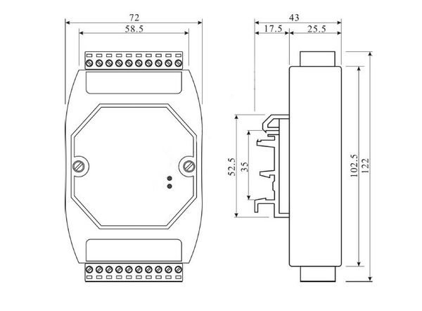 Module chuyển đổi 16 cổng ngõ ra DO công nghiệp sang RS485 Modbus RTU