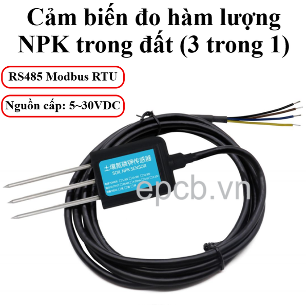 Cảm biến đo hàm lượng NPK trong đất ES-NPK-01 3 trong 1 ( RS485 Modbus RTU )