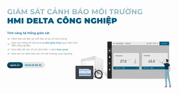 Giải pháp giám sát môi trường tại chỗ sử dụng HMI Delta công nghiệp