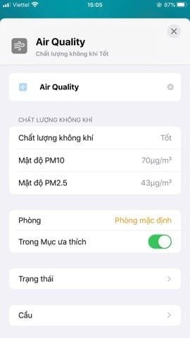 Thiết bị đo chất lượng không khí, bụi mịn PM2.5 kết nối Apple Home Kit