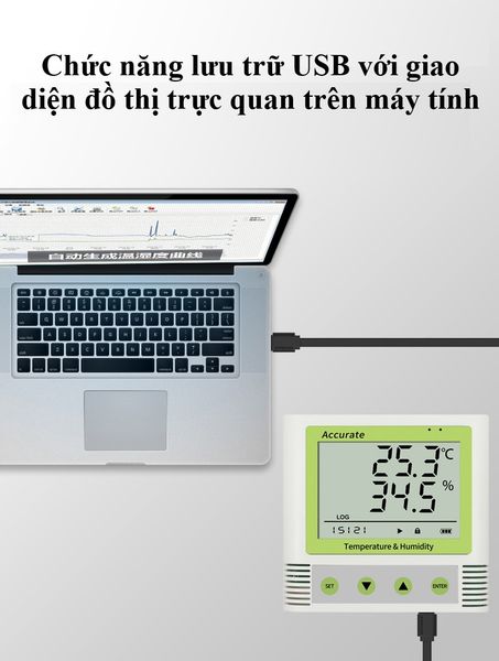 Đồng hồ hiển thị nhiệt độ, độ ẩm và lưu trữ dữ liệu EDL-TH01