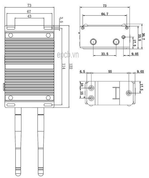 Máy tính công nghiệp - Industrial Embedded Computer EPCB-CM4-SENSING