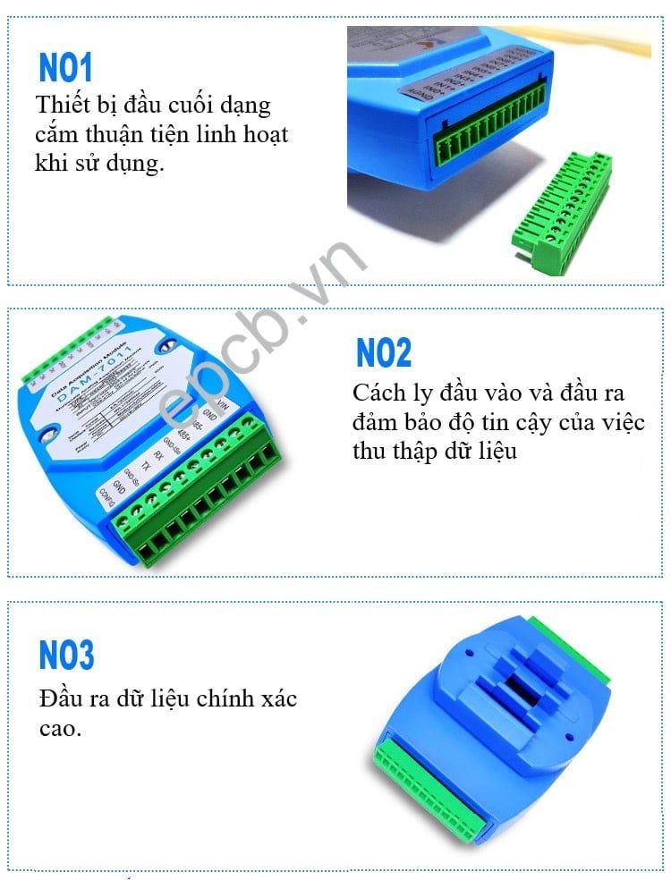 Module chuyển đổi tín hiệu 4-20mA sang RS485/RS232 đa kênh