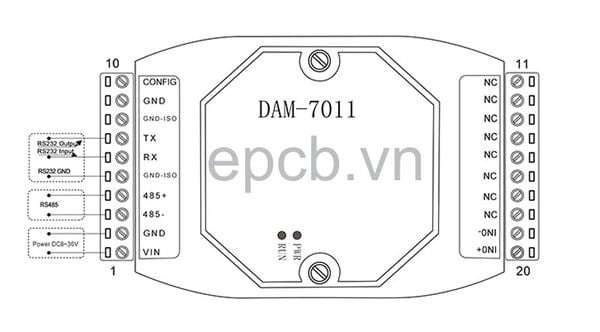 Module chuyển đổi tín hiệu 4-20mA sang RS485/RS232 đa kênh