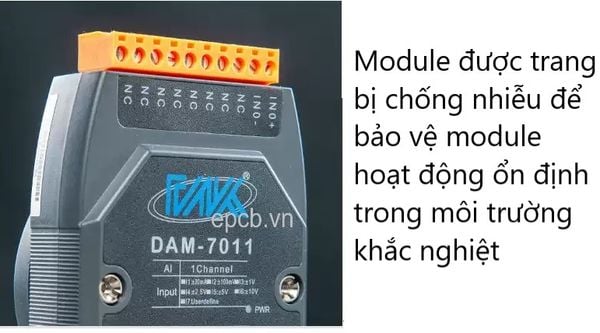 Module chuyển đổi tín hiệu tương tự 4-20mA sang RS485/232-DAM7011