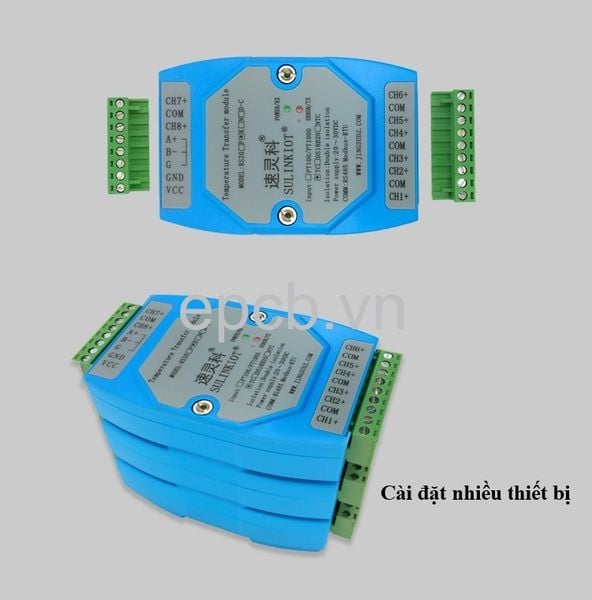 Module đọc nhiệt độ loại K 8 kênh ngõ ra RS485 Modbus RTU