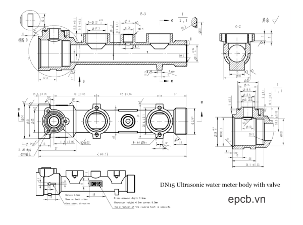 Ống đồng đo nước DN15 DN20 DN25 kiểm soát nước van siêu âm