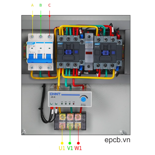 Tủ điều khiển 1 động cơ 3 pha chạy thuận nghịch