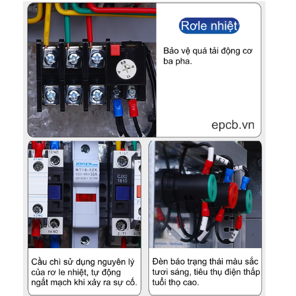 Tủ điều khiển 1 động cơ 3 pha chạy thuận nghịch lắp đặt ngoài trời