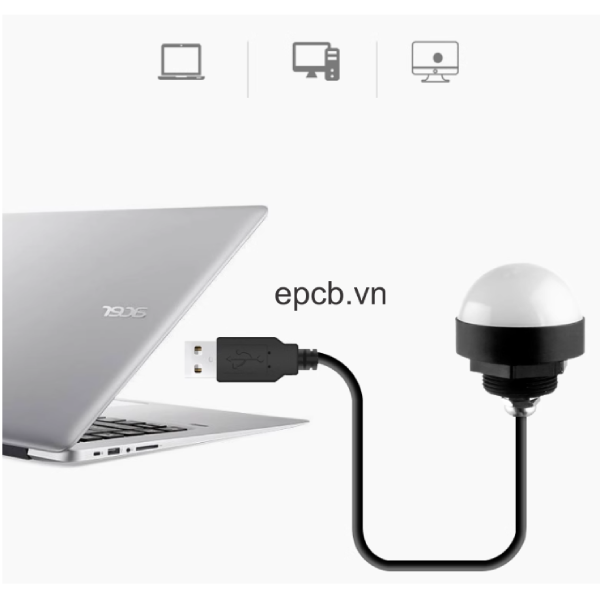 Đèn LED bán cầu 3 màu cảnh báo ngõ ra USB hệ thống ERP