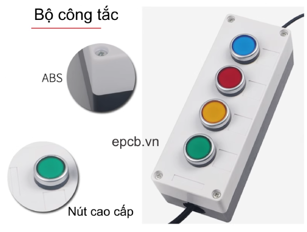 Đèn LED và nút tháp tín hiệu 3 màu Andon