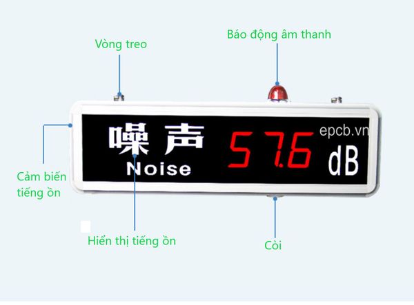 Đồng hồ Led đo độ ồn có cảnh báo QD-ZY818A