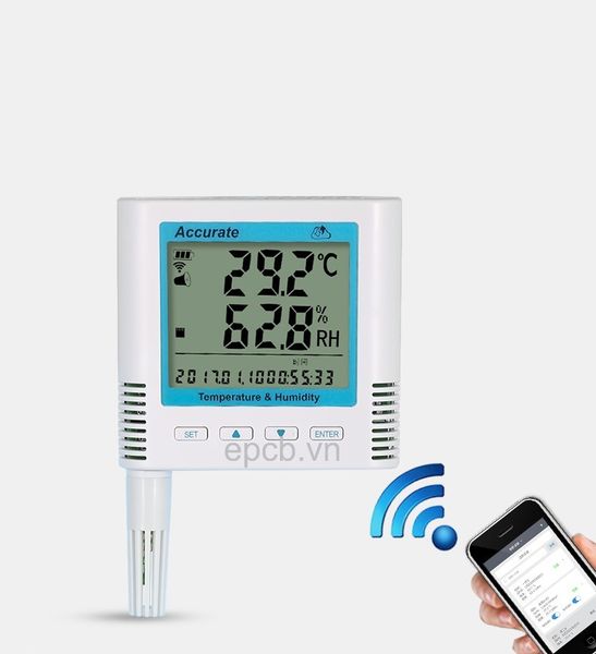 Cảm biến nhiệt độ độ ẩm kết nối WIFI giám sát từ xa ES-TH40W