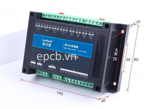 Relay 6/8 kênh IO giao tiếp RS485 và RS232 công nghiệp LH-IO-02