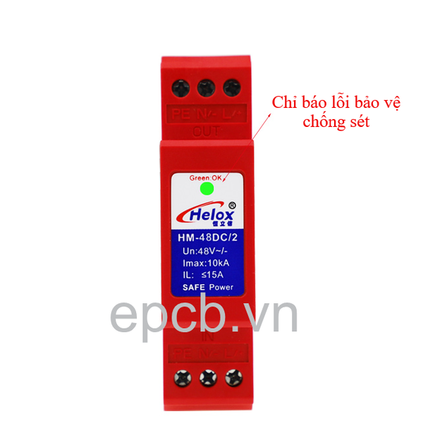 Thiết bị chống sét lan truyền AC và DC 15A cấp nguồn 12/24/48/110/220V