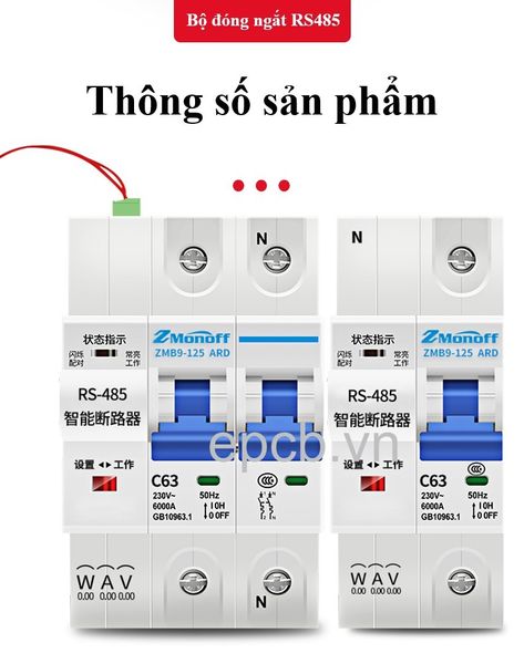 Thiết bị đóng cắt thông minh 1P, 2P, 3P giao tiếp RS485 Modbus RTU