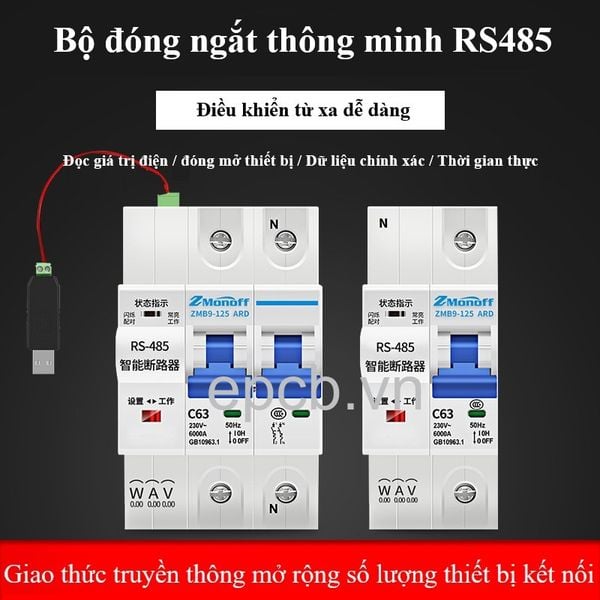 Thiết bị đóng cắt thông minh 1P, 2P, 3P giao tiếp RS485 Modbus RTU