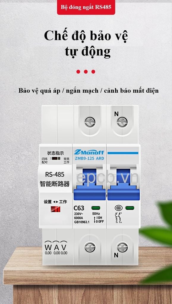 Thiết bị đóng cắt thông minh 1P, 2P, 3P giao tiếp RS485 Modbus RTU