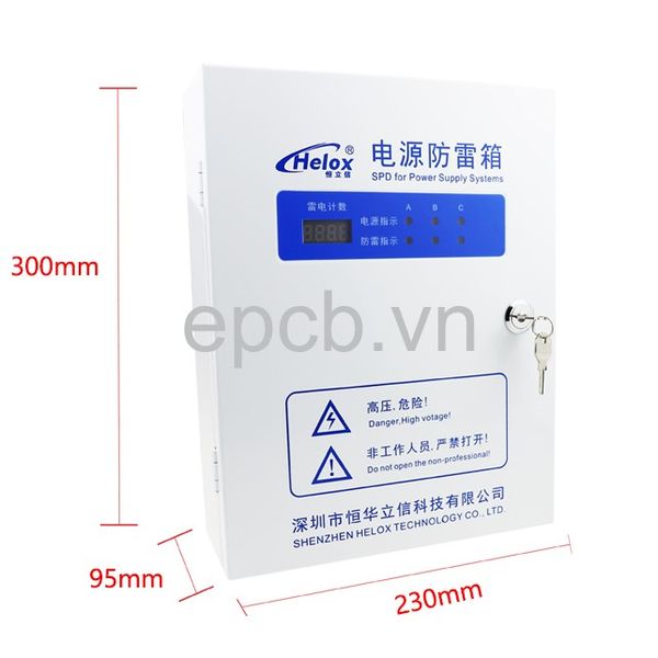 Tủ điện chống sét lan truyền 3 pha 380V 80kA tích hợp bộ đếm sét