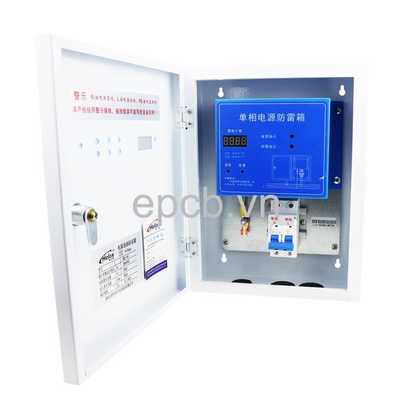 Tủ điện chống sét lan truyền thứ cấp 220V 80kA tích hợp bộ đếm sét