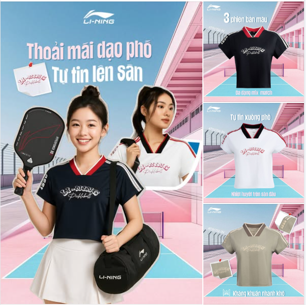 THOẢI MÁI DẠO PHỐ - TỰ TIN LÊN SÂN CÙNG LI-NING TRONG BỘ SƯU TẬP ÁO PHÔNG PICKLE BALL MỚI NHẤT
