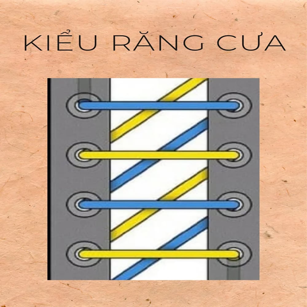 Cách buộc dây giày kiểu răng cưa phá cách