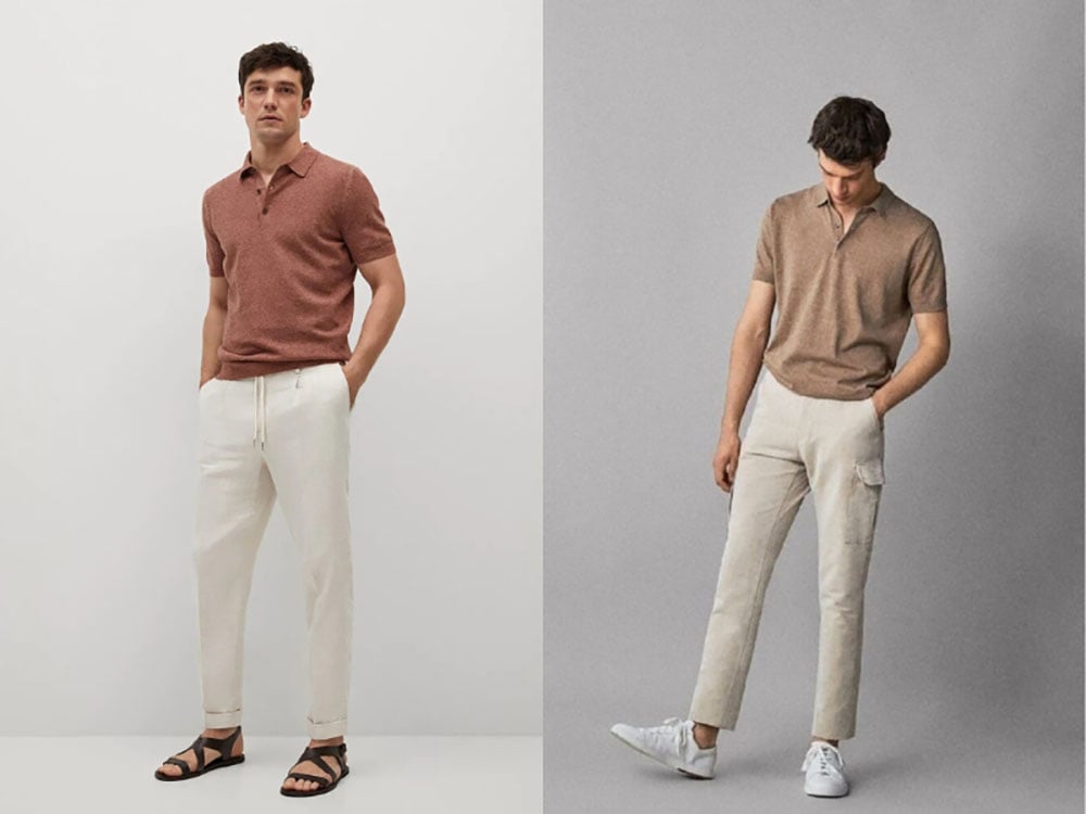 Áo polo mix quần linen – Mát mẻ, thoải mái