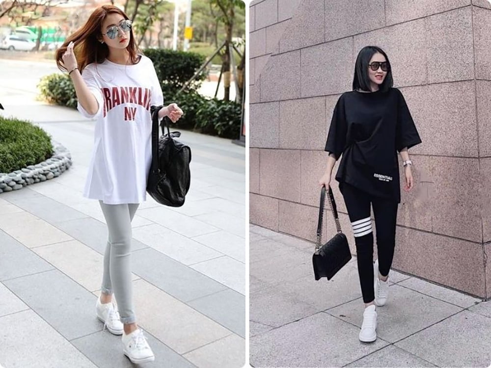 Áo thun nữ mặc đẹp cùng quần legging