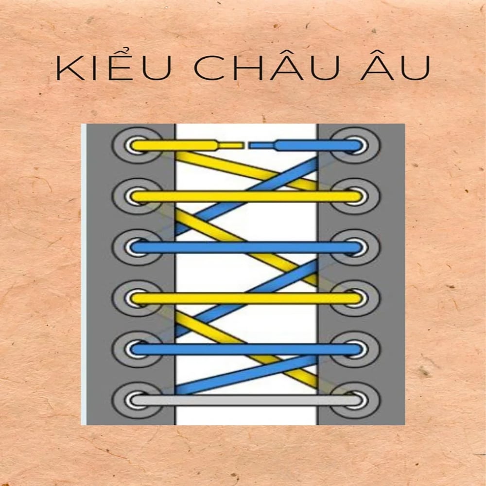 Cách buộc dây giày thẳng kiểu châu Âu