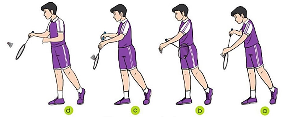 Cách phát cầu lông trái tay thấp gần