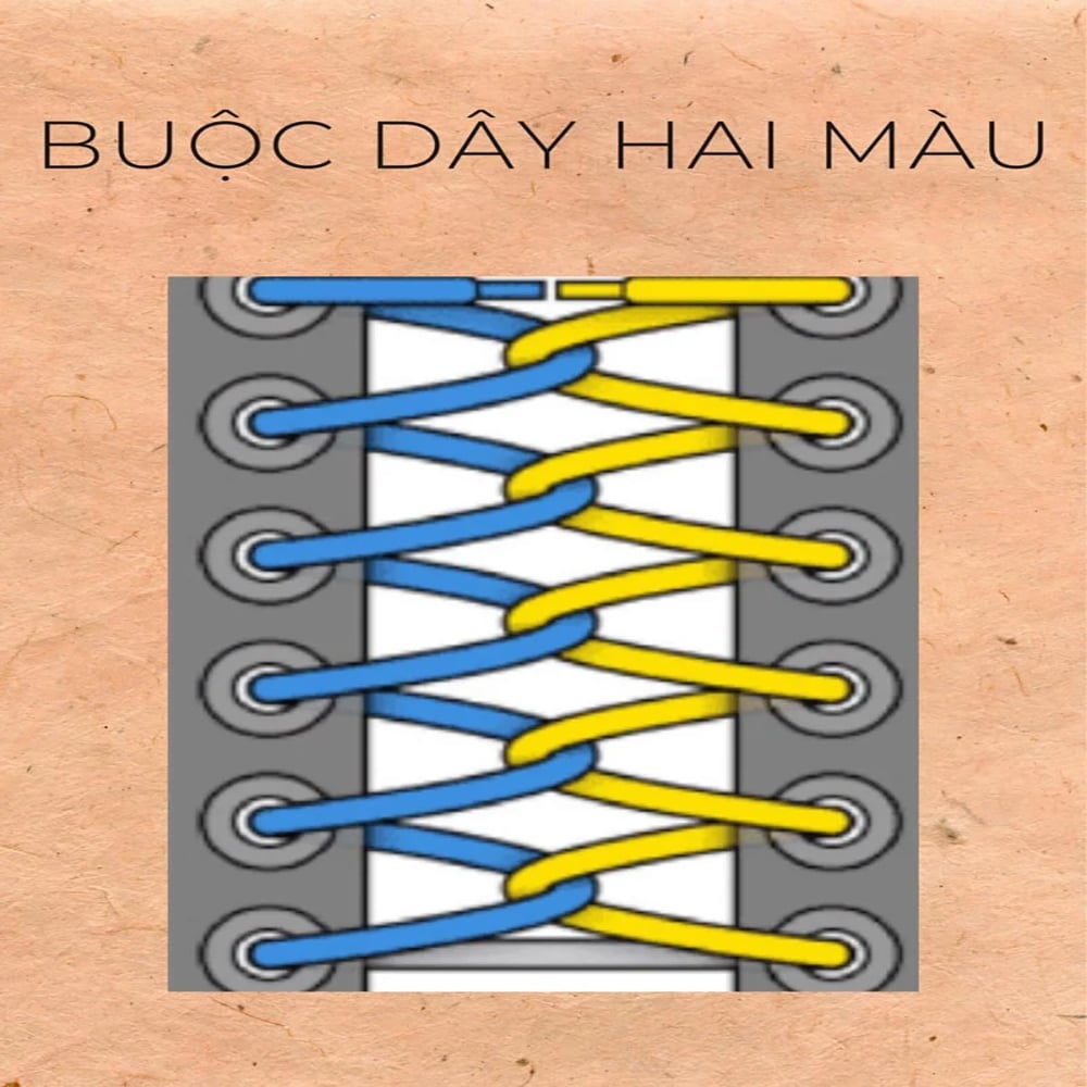 Cách buộc dây giày 2 màu kiểu Loopback – Cá tính và nổi bật