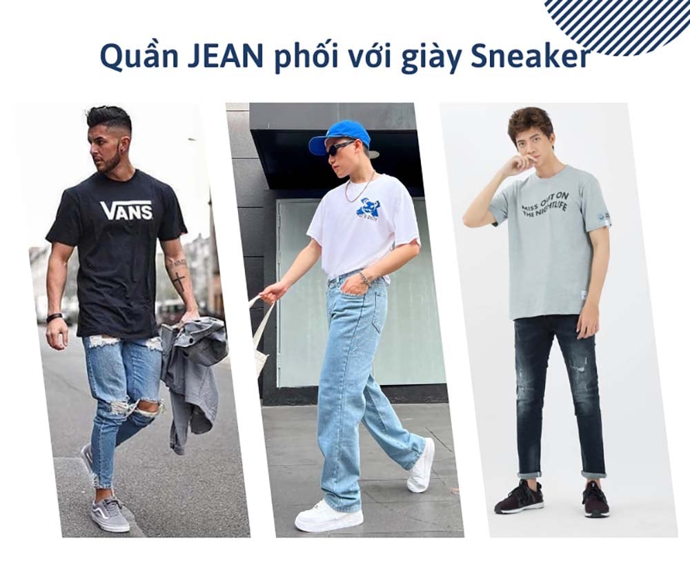 Kết hợp Sneaker Nam với Quần Jeans