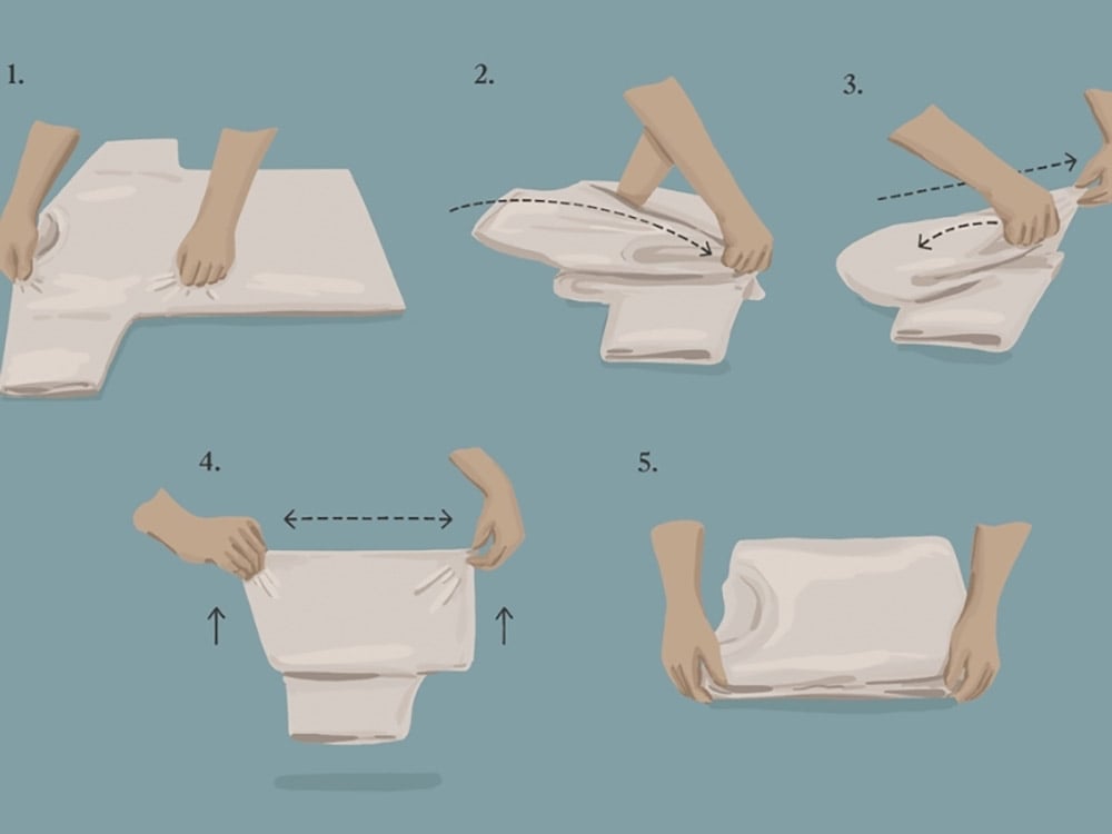 Gấp áo polo chỉ trong 2 giây