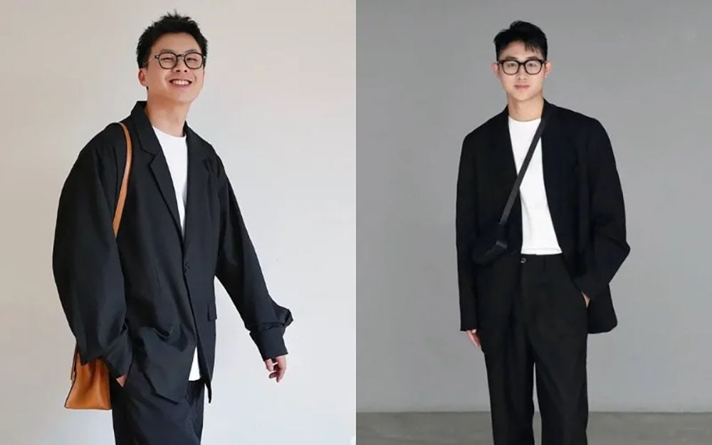 Mix áo tay dài form rộng với blazer