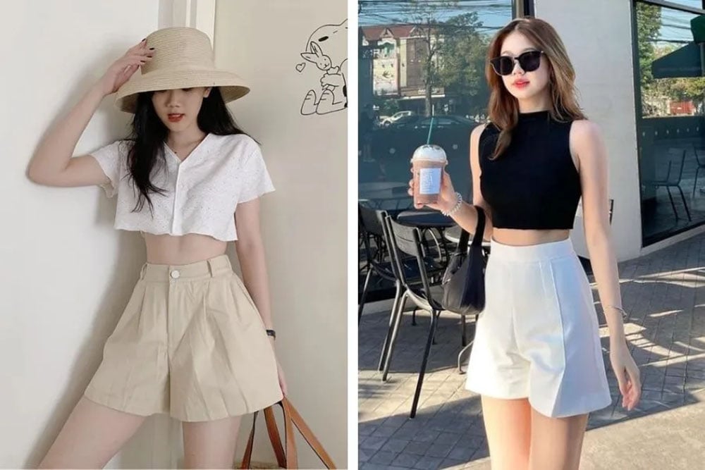 Cá tính và quyến rũ với combo quần short và áo croptop