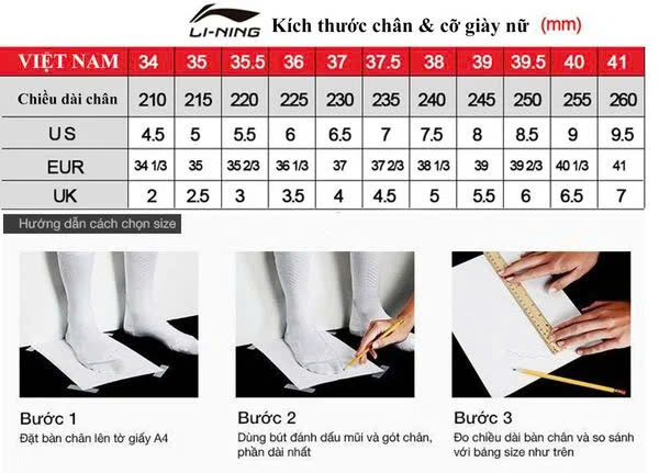 Bảng chọn size nữ