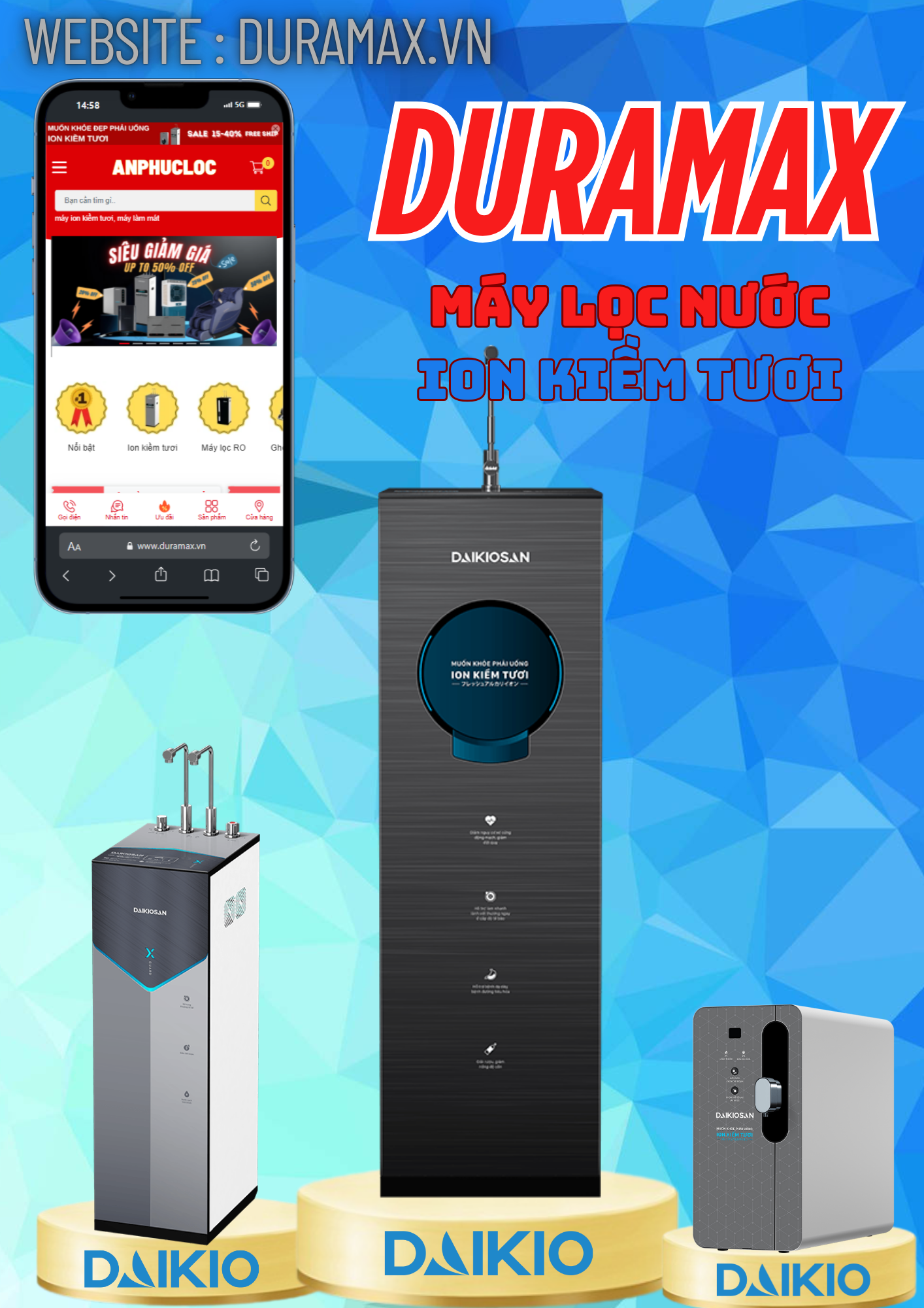 LẮP ĐẶT MÁY LỌC NƯỚC ION KIỀM ? ĐÃ CÓ DURAMAX LO !