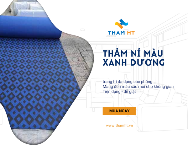 thảm nỉ màu xanh dương