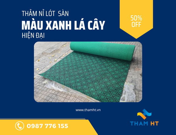 thảm lót sàn màu xanh lá cây