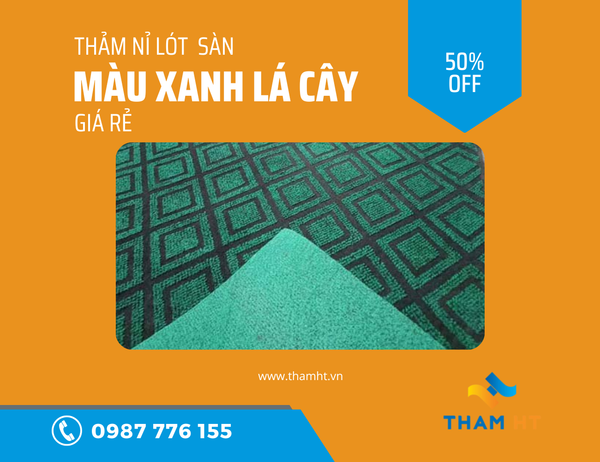 thảm lót sàn màu xanh lá cây