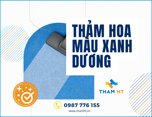 thảm hoa màu xanh dương