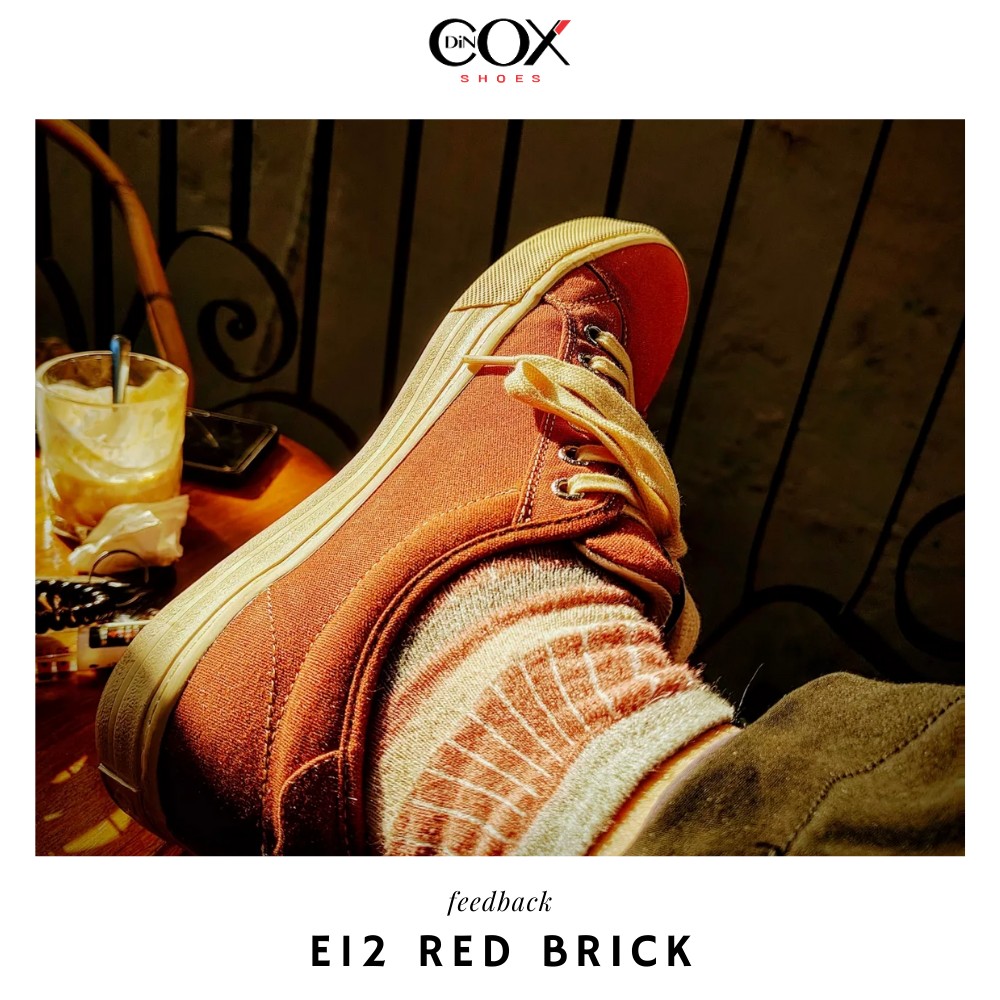Mẫu giày vải màu đỏ E12 Red Brick Dincox Shoes