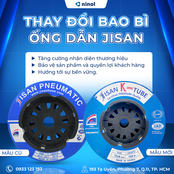 Thông Báo Thay Đổi Bao Bì Ống Jisan