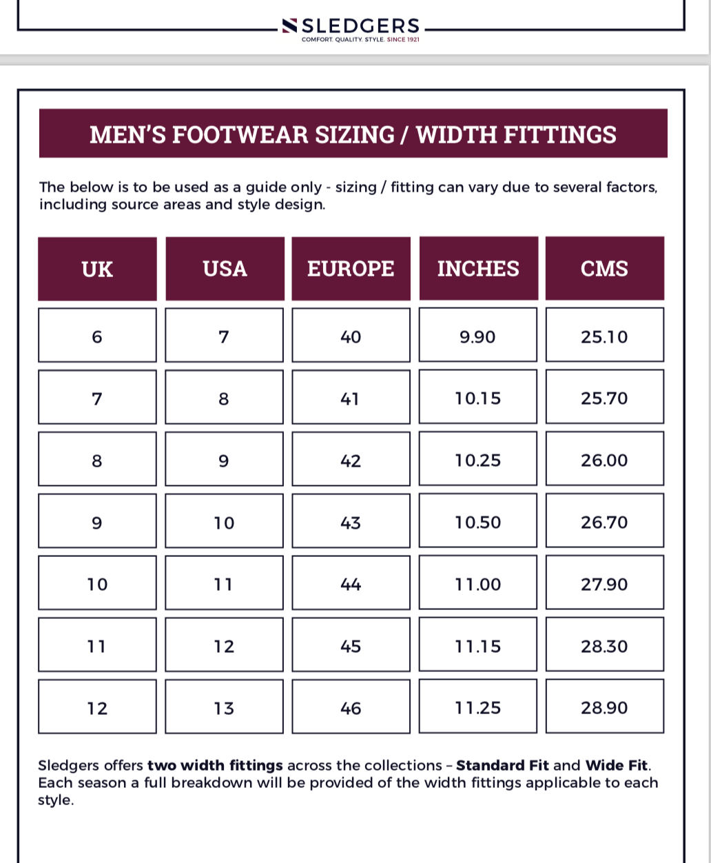 Size Guide - Bảng Quy Đổi Size Giày Chuẩn