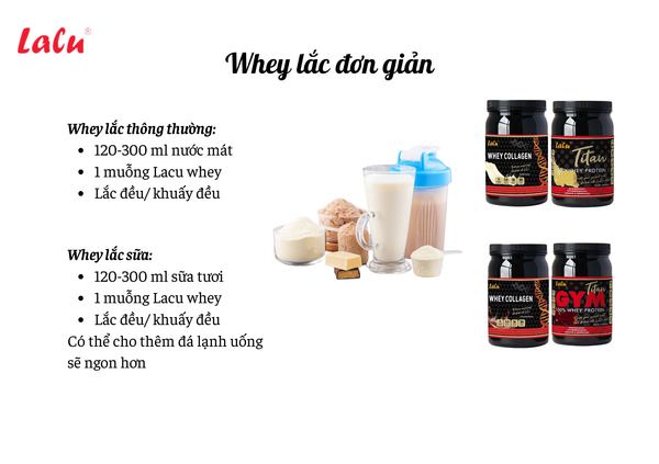 Cách pha chế Lacu whey protein, Lacu whey collagen đơn giản
