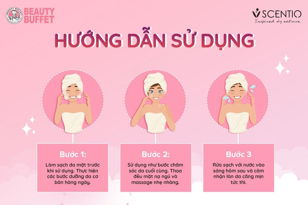 Mặt nạ ngủ dưỡng trắng Beauty Buffet Scentio Pink Collagen